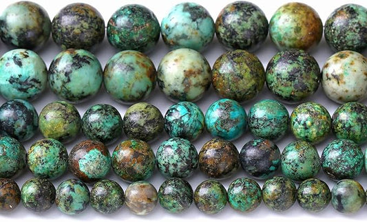 8MM 45PCS Natural Stone Green African Turquoise Spacer Loose Beads for Jewelry Making DIY Bracelet Necklace