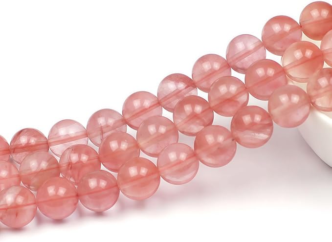 MJDCB Stone Beads Pink Crystal Round Loose Beads for Jewelry Making DIY Bracelet Necklace (6mm)