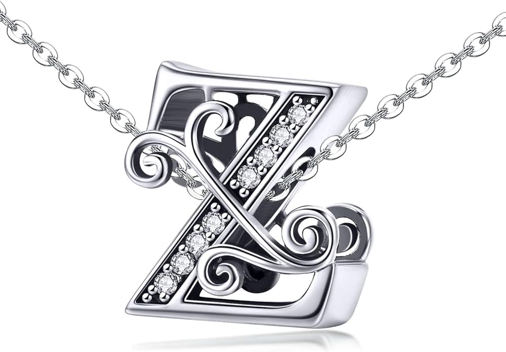 925 Sterling Silver Letter Charms for Pandora Bracelets Alphabet Initial Charms Beads Birthday Christmas Jewelry Gift for Women