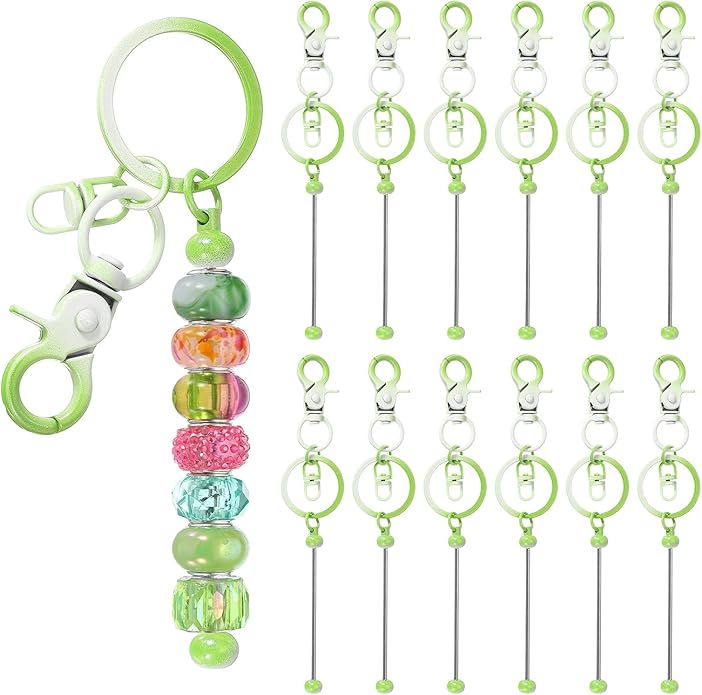 uxcell Beadable Keychain, Keychain Making Supplies, Blank Bead Metal Chain Bars for DIY Crafts Jewelry Making Gift
