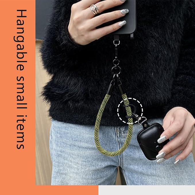 Boho Macrame Phone Wrist Strap, Cell Phone Lanyard with Tether Tab, Keychain Wristlet Charm, Anti-Loss Phone Chain