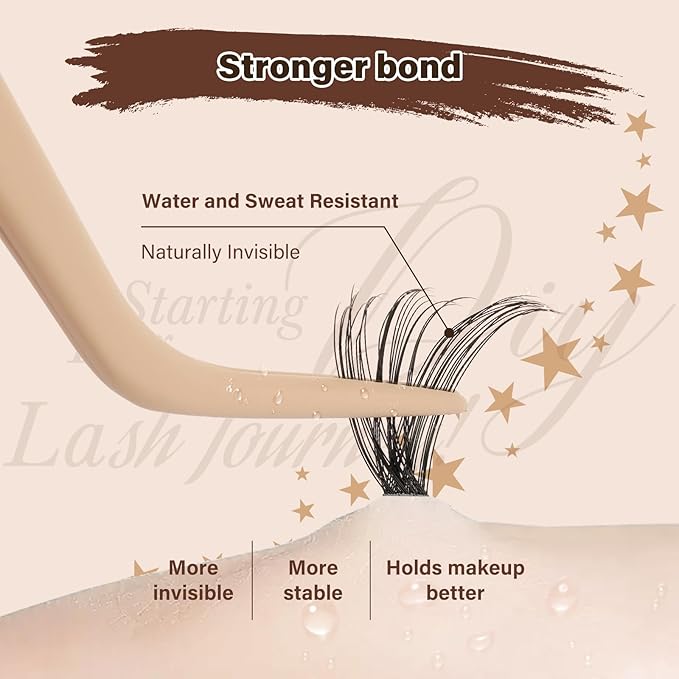 JMS&JMS DIY Lash Clusters 280pcs Individual Lashes D Curl Cluster Eyelash Extensions 30D+40D 9-16MIX Wispy Lash Extension at Home