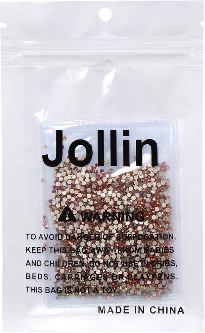 2880 Pieces Flatback Rhinestones Glue Fix Crystal Glass Diamantes Gems for Crafting Nail Art Crafts Decorations Clothes Shoes 2.0 mm (ss6, Amber)
