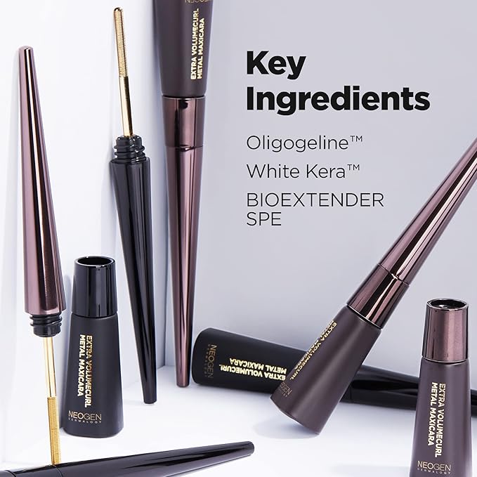 [K-Beauty] Neogen Dermalogy Extra Volume Curl Metal Mascara 0.20 oz | Lash Telescopic Lift Mascara Black Volume and Length Refillable (Volume, Black)