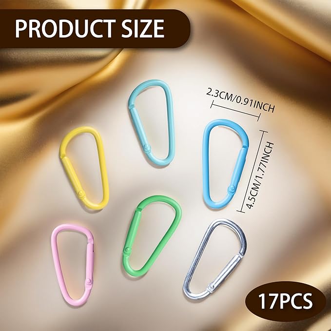 Colorful D Spring Carabiners Keychain Clip,D Spring Clip Aluminum Hook Accessories Snap Link Key Chain Ring Hook
