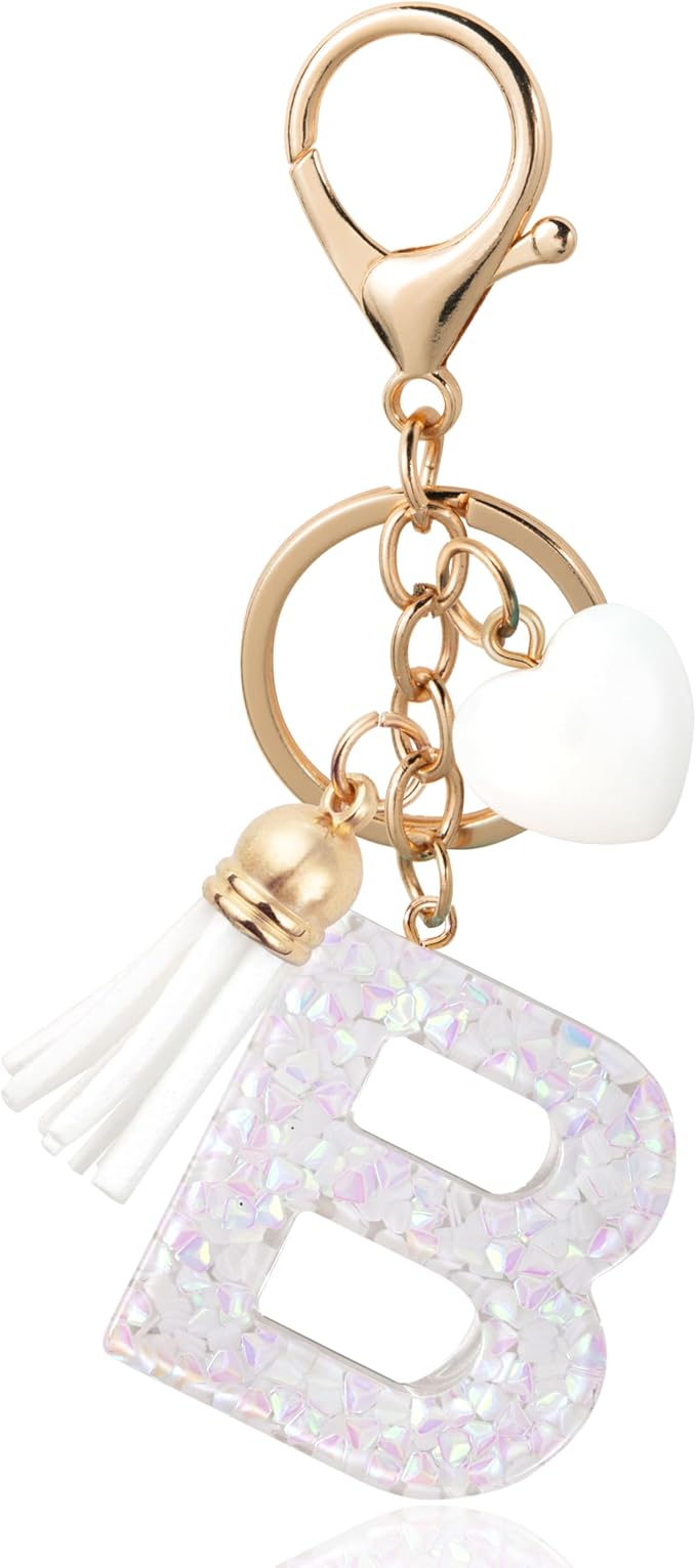 Alphabet Initial Letter Keychain Cute Heart Resin - Letter Keychain for Backpack Charms - Initial Keychains for Women