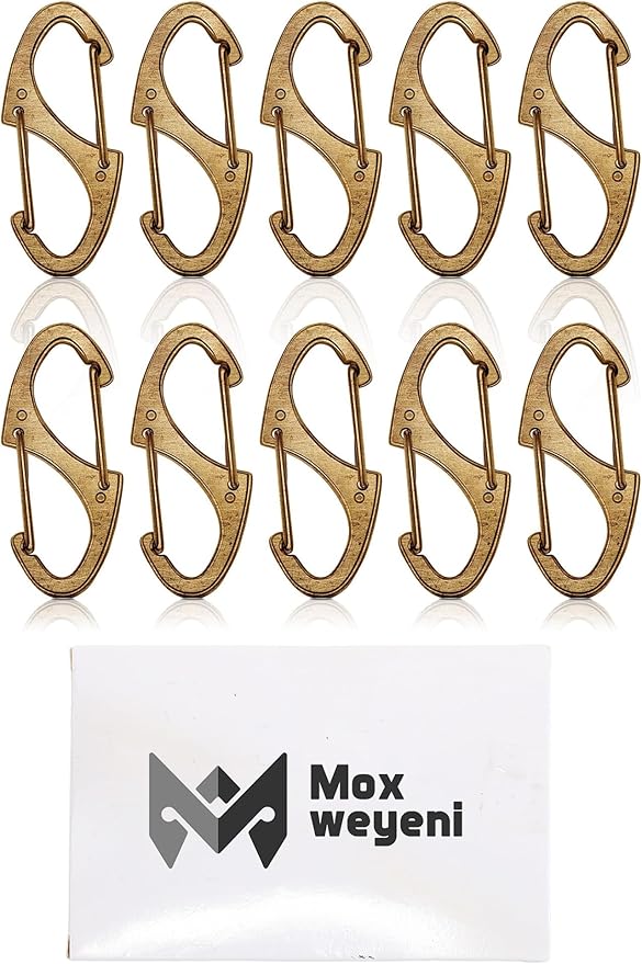 Moxweyeni 20 Pcs Zipper Clip S Carabiner Clips Small Alloy Snap Hook Anti Theft 1. 6 Inch Mini Dual Wire Gate Interlocking Keychain Clip Attachment for Women Men Camping Hiking