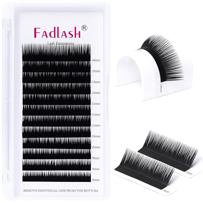 Eyelash Extensions L Curl 0.10 Mix Tray 8-14mm Classic Lash Extensions Individual Lashes Silk Eyelash Extension Supplies (0.10-L, 8-14mm Mixed)