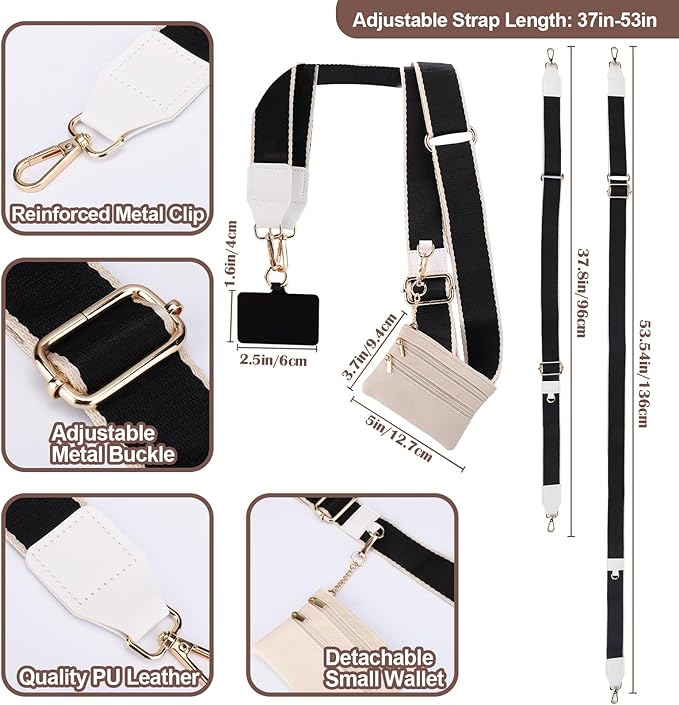 XANGNIER Clip and Go Strap for Phone with Wallet Crossbody, Phone Strap with Zippered Wallet, Adjustable Anti Theft Cellphone Lanyard for Women, Cellphone Chain Accessories,Multicolor 11
