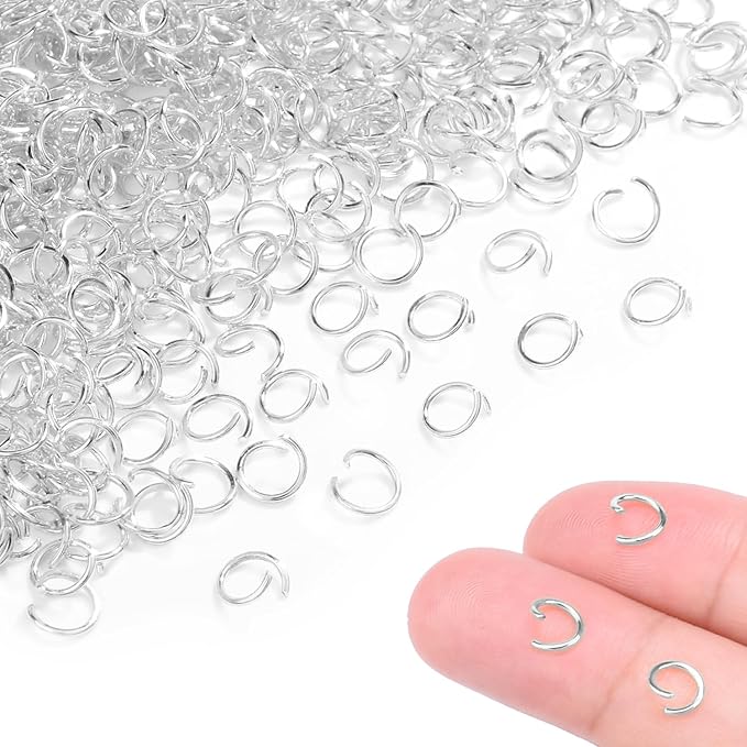 400pcs 15/64" Silver Tiny Jump Rings for Jewelry Making Replacement, Open Jump Ring Metal Jewelry Findings for Bracelets Necklaces Earrings Keychains Connectors Loops Repair Hardware