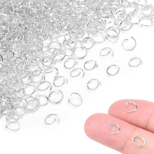 400pcs 15/64" Silver Tiny Jump Rings for Jewelry Making Replacement, Open Jump Ring Metal Jewelry Findings for Bracelets Necklaces Earrings Keychains Connectors Loops Repair Hardware