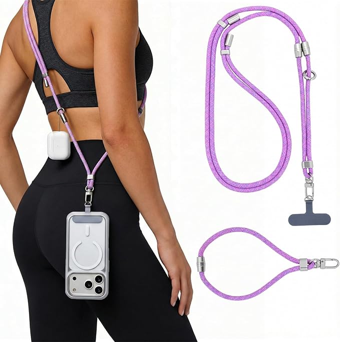 Phone Lanyard & Phone Wrist Strap, 3 in 1 Adjustable Anti Theft Phone Strap for Travel Hiking Cycling Climbing