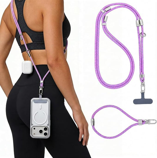 Phone Lanyard & Phone Wrist Strap, 3 in 1 Adjustable Anti Theft Phone Strap for Travel Hiking Cycling Climbing