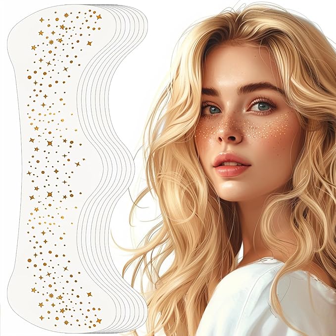 Glitter Freckles Face Tattoo, Glitter Freckles, Freckle Tattoo,Sparkle Face Glitter Makeup Speckles,8pcs