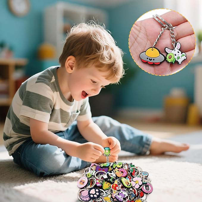 30-200P Cute Keychains for Backpacks Bulk Keychain Charms Decor Bag Accessories Keyring Random Different Key Chains