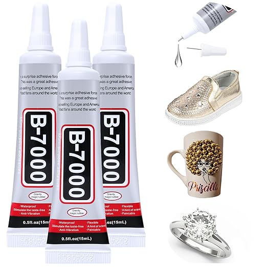 3PCS Jewelry Glue - 15ML/0.5fl oz Clear DIY Craft Glue for Rhinestones, Waterproof Strong Bond Adhesive for Phone Repair, Nail Art, Shoes, Fabric, Metal, Glass