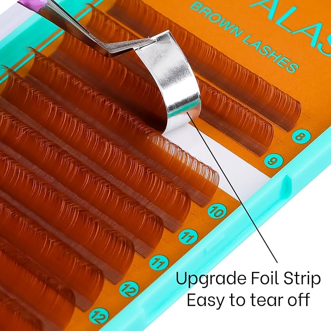 VAVALASH Colored Lash Extensions Light Brown Eyelash Extensions 0.03 0.05 0.07 0.1 0.15 Volume Lash Extension 8-15mm Mixed Lashes C D Curl Premium color Lashes Extension(Light Brown-0.15-CC-8-15mm)