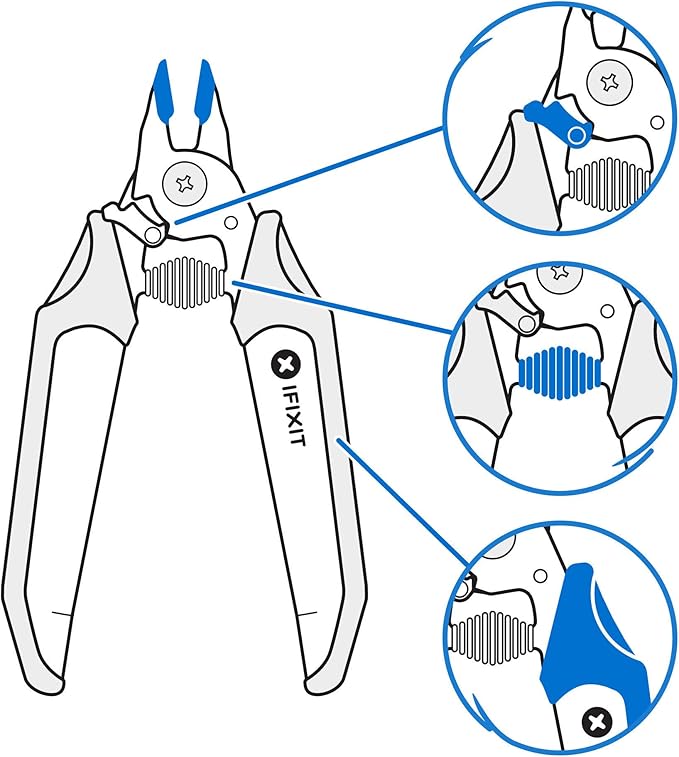 iFixit Mandible Flush Cutters - Precision Clippers for Cables, Jewelry, Wires Soldering Electronics Repair