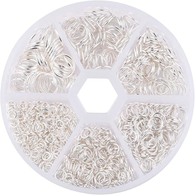 Silver Jump Rings for Jewelry Making Supplies Open Jump Rings 4mm 5mm 6mm 7mm 8mm 10mm Jump Ring for DIY Bracelet Earrings Necklace Jewelry Findings Connectors O Rings Jump Ring