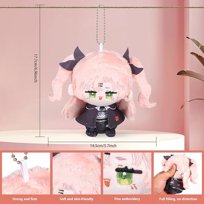UTIEHD Zenless Zone Zero Plush Keychains, Cute 4 Inch ZZZ Collectible Dolls, Compact Size for Bags and Keys for Fans