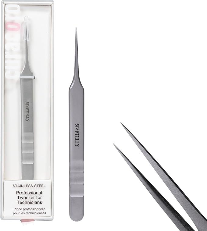 Curacoro EyeLash Tweezers - LashSmith Fine-tipped Lash Application Tool - Straight Isolation Tweezer for Every Lash Set