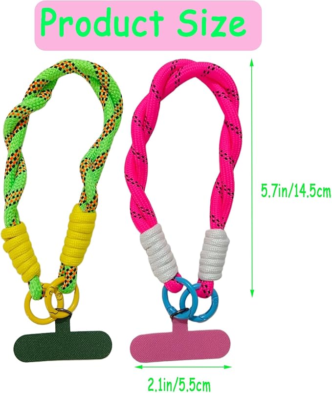 2Pcs Phone Wrist Strap,Universal Cellphone Lanyard with 2pcs Tether Tab,Lanyards for Women and Men