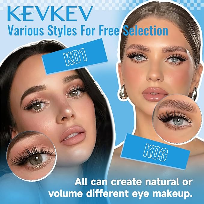 KEVKEV Lash Clusters Kit 144pcs Lashes Clusters 8-18mm Lash Extension Kit Thin Band Eyelash Extension Kit Lash Clusters with Lash Bond and Seal Lash Tweezers DIY Lash At Home(Kit-K01)