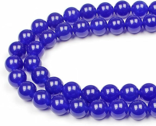 MJDCB Natural Stone Beads Sapphire Jade Round Loose Beads for Jewelry Making DIY Bracelet Necklace (4mm)