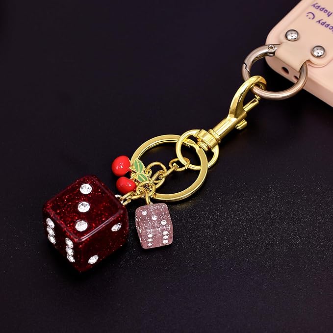 Bag Charms for Handbags-8 Ball Dice Keychain Backpack Charm Purse Dice & Star Charms Women Girl