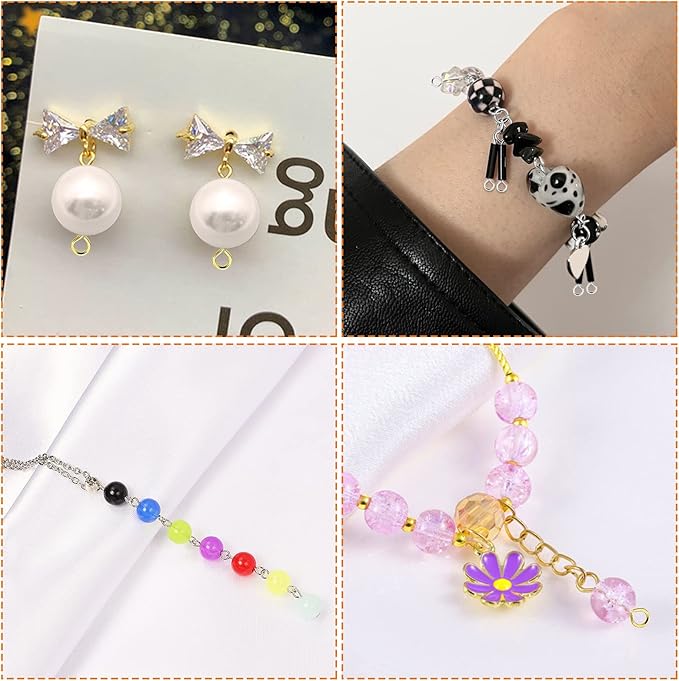 2000pcs Assorted Head Pins Set for Jewelry Making,Open Eye Pin Head Pins Eye Pins Findings Beading Pins for DIY Craft Making,Gold/Silver(18mm,20mm,24mm,30mm,35mm)