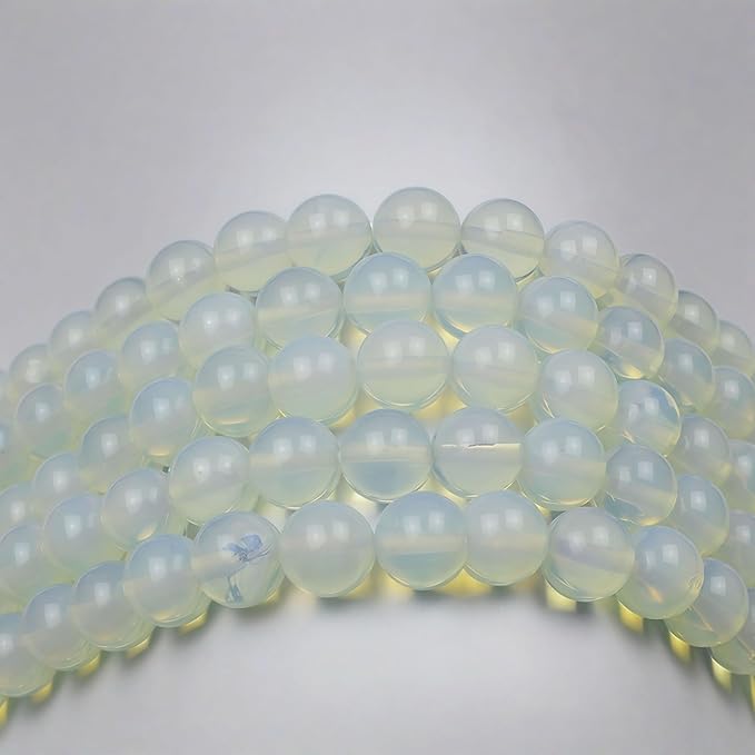 MJDCB Synthetic Opal Round Crystal Energy Stone Beads Healing Power for Jewelry Making (12mm)