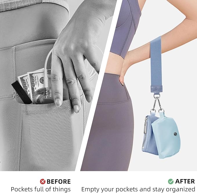 Keychain Wallet Mini Zip Around Wristlet Wallets for Women Detachable Dual Pouch Wristlet Portable Coin Purse Small Wallets