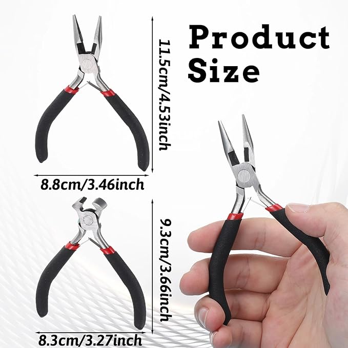 2 Pcs End Cutting Pliers For Jewelry Making, Small Needle Nose Plier Set Nail Puller Pliers, Zipper Repair Tool Jewelry Plier for Jewelrys Making, Handmade Craft