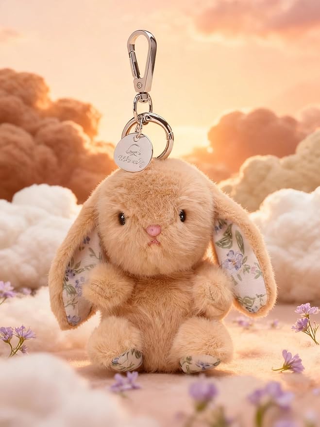 Rabbit Keychain for Backpack, Cute Keychain Bag Charms for Women