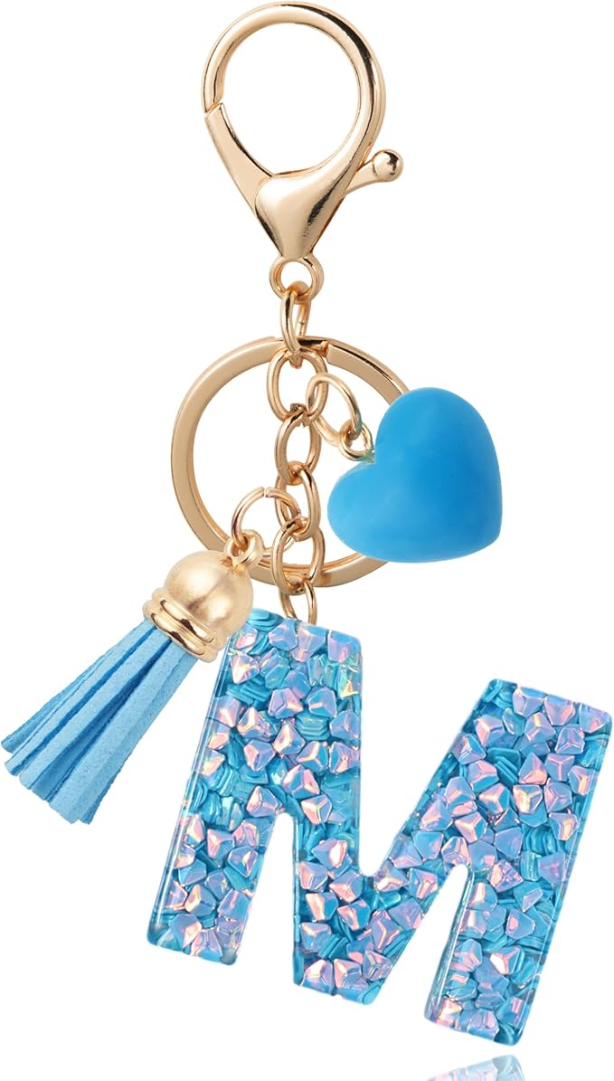 Alphabet Initial Letter Keychain Cute Heart Resin - Letter Keychain for Backpack Charms - Initial Keychains for Women