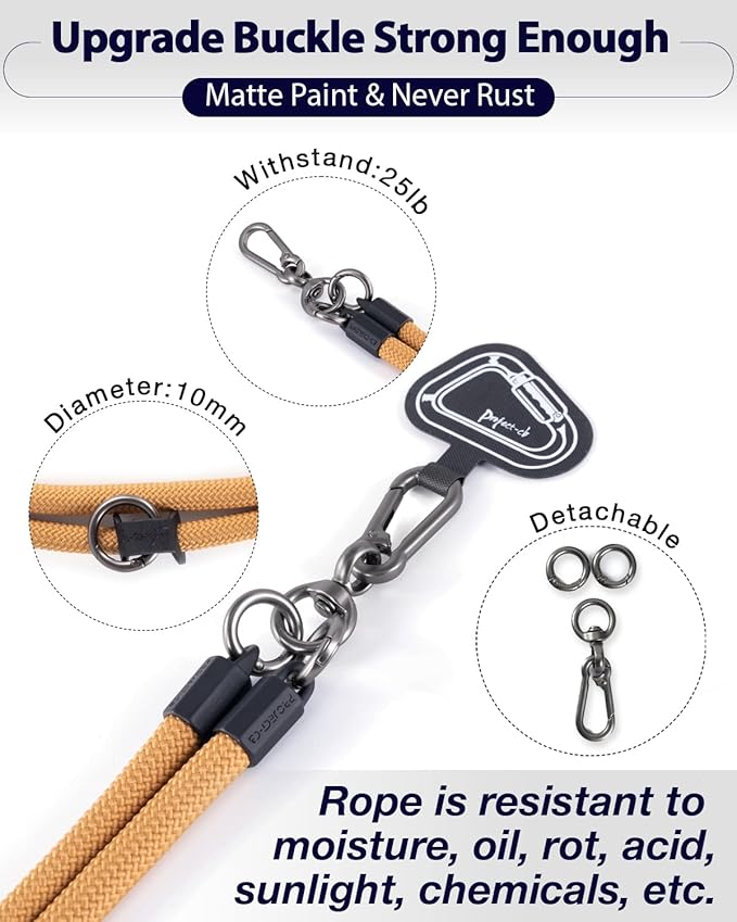 project-cb Cell Phone Lanyard ×1, Tether Tab ×2, Universal Adjustable Phone Strap, Crossbody, Neck Phone Lanyard, Rope Strap