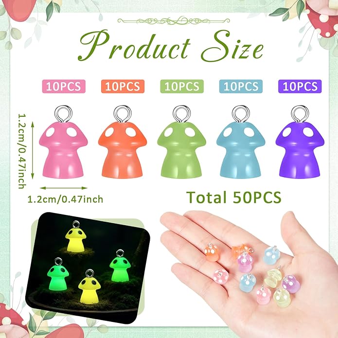 Jetec 50 Pieces Resin Charm Pendant Jewelry Finding Charm DIY Decor Making Resin for Women Bracelet Necklace Earrings Keychain Craft