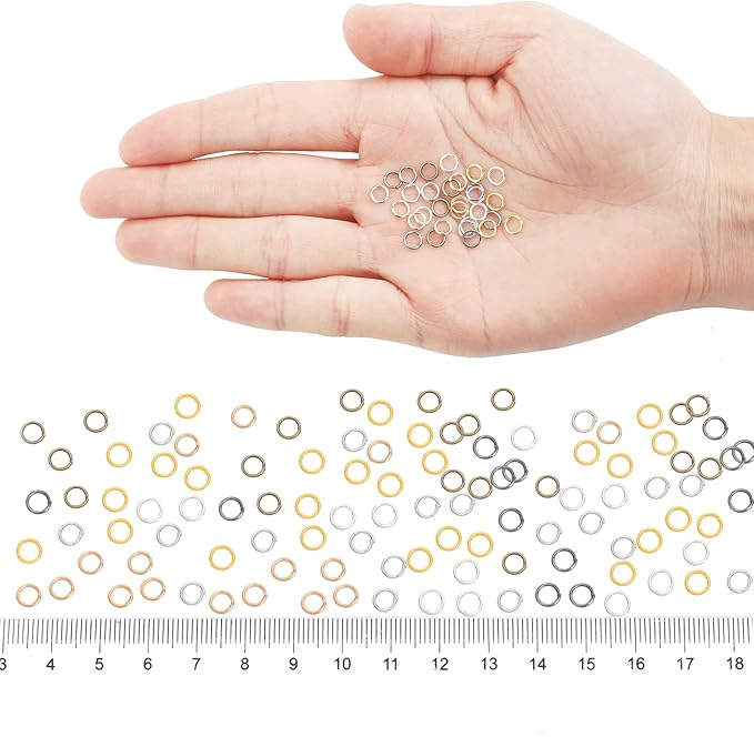 1200pcs Mixed 6 Colors Jump Rings Jewelry Making Supplies Open Jump Rings 5mm(0.2 inch) 21 Gauge Jump Ring for DIY Bracelet Earrings Necklace Jewelry Findings Connectors O Rings Jumprings