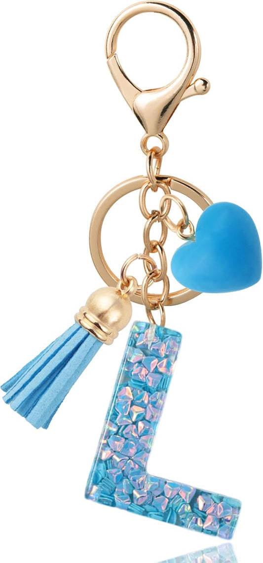 Alphabet Initial Letter Keychain Cute Heart Resin - Letter Keychain for Backpack Charms - Initial Keychains for Women