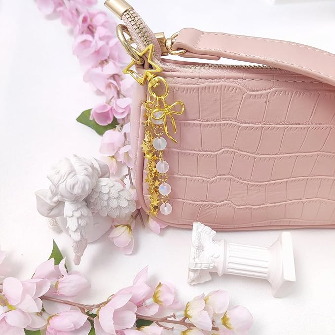 Y2K Aesthetic Keychains for Women Cute Flowers Star Cake Jellyfish Keychins Charms Kawaii Bag Purse Decor
