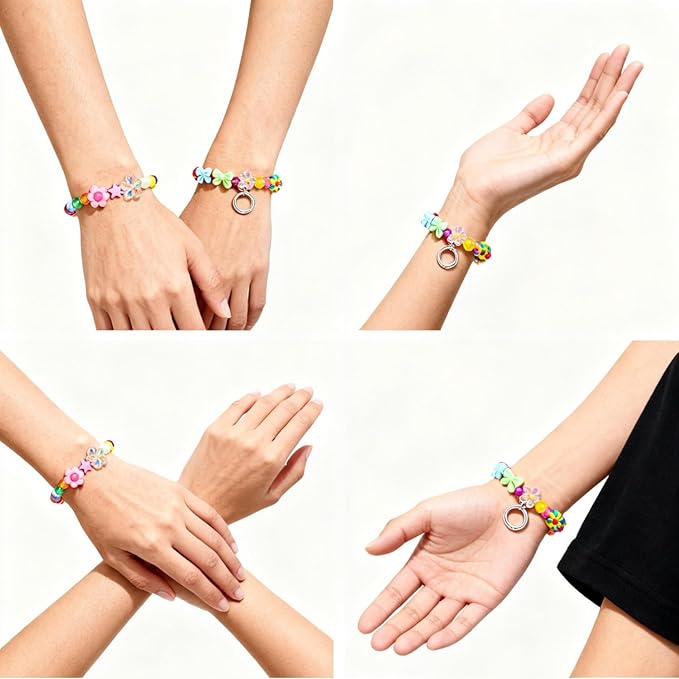 nikkiGuo 320 Piece Acrylic Bead Jewelry Making kit - Transparent Candy Colored Beads, Mixed Shape Heart-Shaped Star Flowers, 8mm/10mm/20mm, Keychain, Phone Chain DIY Craft Jewelry