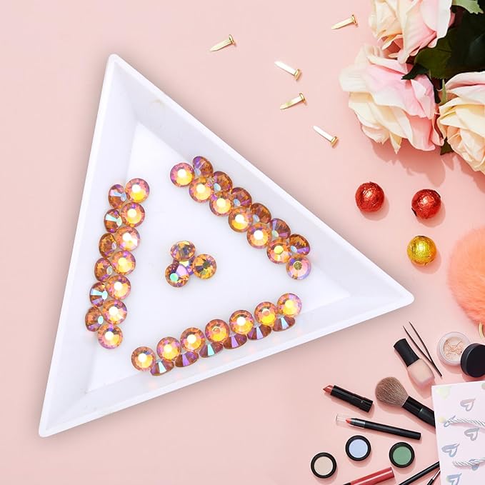 Jollin Glue Fix Crystal Flatback Rhinestones Glass Diamantes Gems for Nail Art Crafts Decorations Clothes Shoes(ss40 144pcs, Topaz AB)