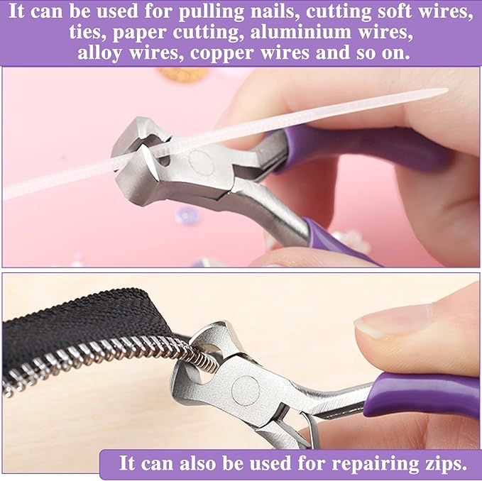 3 Inches Mini End Cutting Pliers Precision End Nippers Zipper Install Tool Nail Puller Tool Small Wire Cutter For Guitar Strings Beading Jewellery Making Tool Shoes Repair Tool