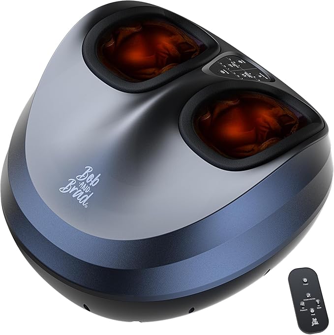BOB AND BRAD Foot Massager Machine with Heat and Remote, Fits up to Size 14, FSA Eligible HSA Shiatsu Deep Kneading Foot Massager for Plantar Fasciitis and Neuropathy, Christmas Gifts for Women Men
