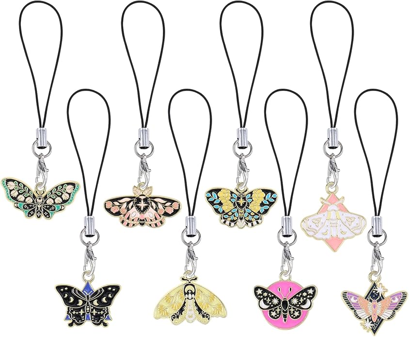BEEFLYING Cute Charms for Mobile, Kawaii Charms Straps Aesthetic Y2K Cell Phone Pendants Accessories for Phone Bag Keychain Airpods Camera Wallet Decor