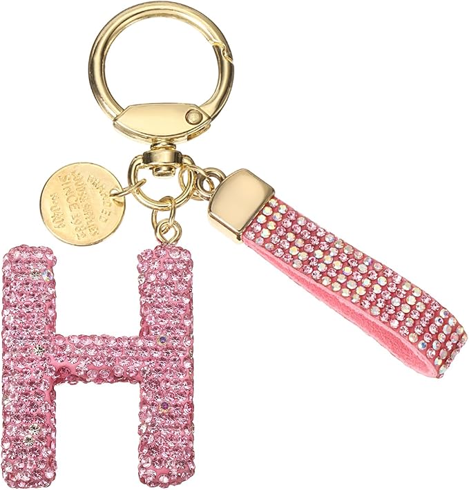 PATIKIL Initial Letter Keychain, Cute Sparkly Rhinestone Key Chain Alphabet Charm for Car Keys Handbags Purse