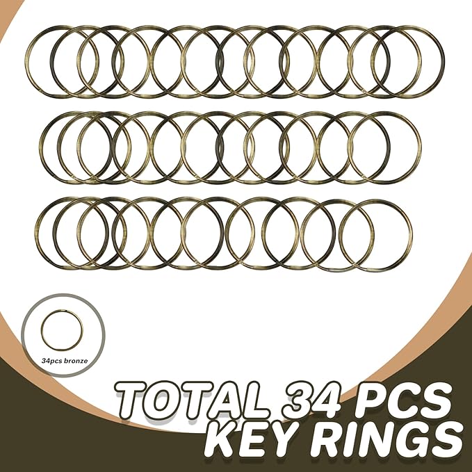 Keychain, 68PCS Swivel Snap Hooks with Key Rings, Metal Lobster Claw Clasp,34PCS Keychains Clips Hooks and 34PCS Key Chain Rings,Keychain Rings for DIY Crafts,Jewelry Making (Bronze)