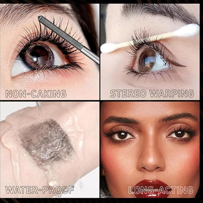 Zkyo Steel Tube Eyelash Prime𝐫, Eyelash Primer,Tubular Eyelash Primer,WaterproofLong Curling Mascara,Natural And Non-Smudged, Hydrofix Fiber Mascara (Brown+Black)