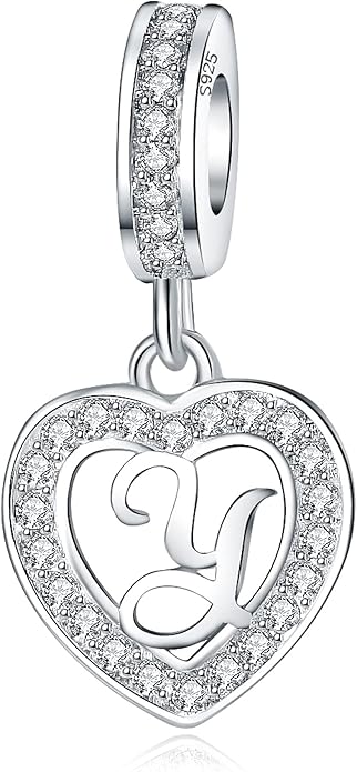 925 Sterling Silver Letter Charms A~Z Alphabet Charm Letter Beads fit Pandora European Bracelets fit Wife Mom Christmas Birthday Gift