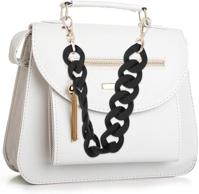 Black Purse Chain Replacement Strap for Handbags - 15 Inch Detachable DIY Accessory with Alloy Hooks for Purses and Messenger Bags